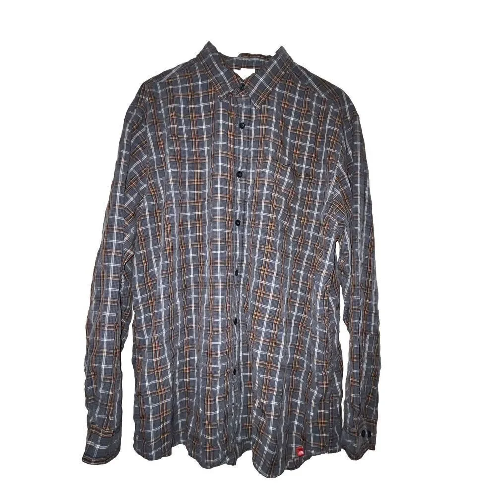 North Face Button Up Shirt Mens Sz XL Plaid Long Sleeve Modal Blend Outdoor Work